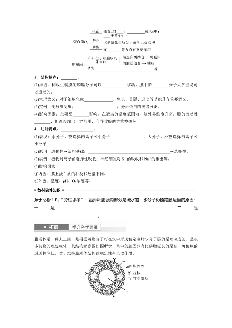 第2单元　第1课时　细胞膜的结构和功能_新高考复习资料_2024年新高考复习资料_一轮复习资料_完2024生物步步高大一轮复习（课件+讲义）_2024年高考生物一轮复习讲义（新人教版）