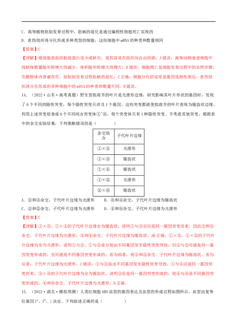 第19练基因突变和基因重组（解析版）_新高考复习资料_2023年新高考复习资料_一轮复习_2023年高考生物一轮复习小题多维练（新高考专用）
