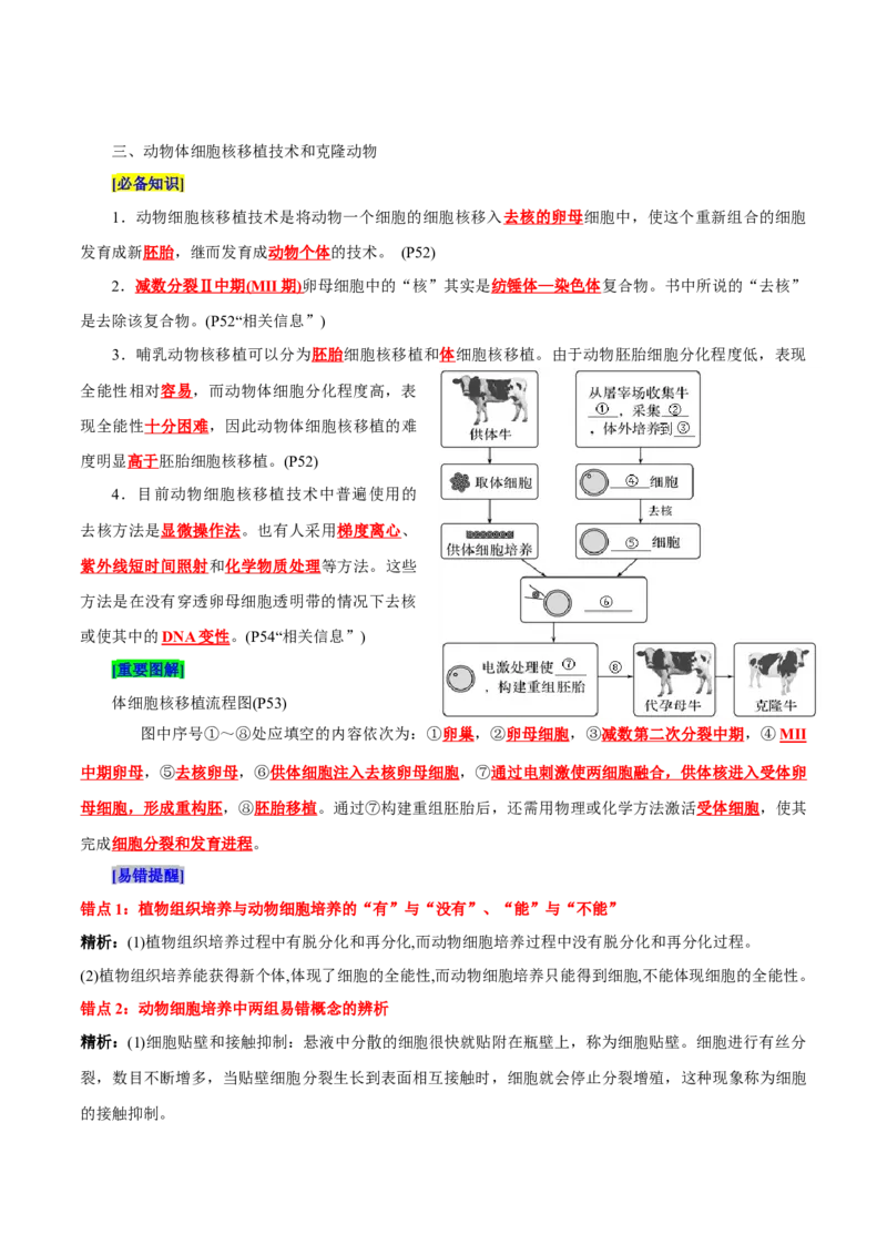 第2章细胞工程（背诵版）_2025年新高考资料_专项复习_晨读晚默备战2025年高考生物必背知识清单_第2章细胞工程-晨读晚默备战2025年高考生物必背知识清单