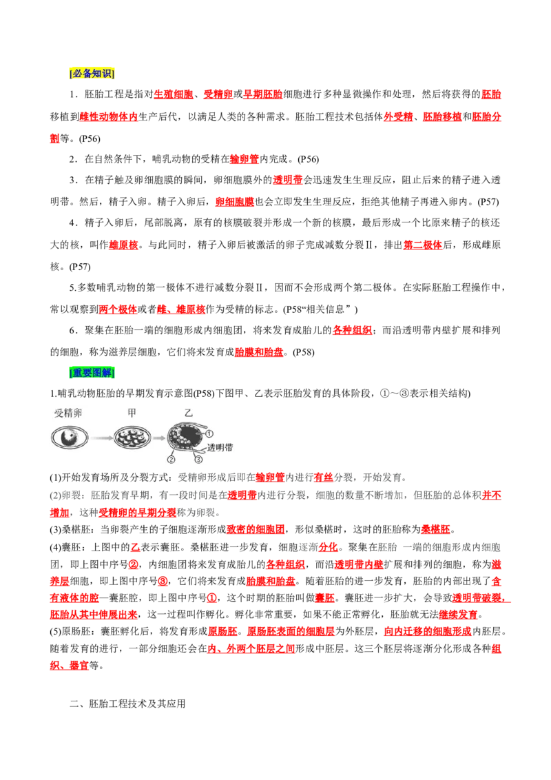第2章细胞工程（背诵版）_2025年新高考资料_专项复习_晨读晚默备战2025年高考生物必背知识清单_第2章细胞工程-晨读晚默备战2025年高考生物必背知识清单