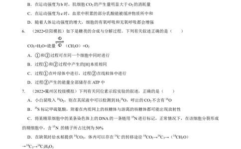 第4讲光合作用和细胞呼吸（检测）（原卷版）_新高考复习资料_2023年新高考复习资料_二轮复习_2023年高考生物二轮复习讲练测（新教材专用）