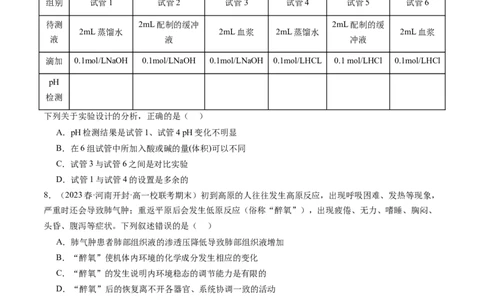 第25讲内环境与稳态（练习）（原卷版）_新高考复习资料_2024年新高考复习资料_一轮复习资料_完2024年高考生物一轮复习讲练测(课件+讲义+练习)（新高考）_讲义+练习
