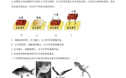 第九章压强达标检测试卷（原卷版）-2020-2021学年八年级下册物理精讲精练（人教版）_初物_人教版初中物理初二三同步讲义习题练习八九年级电子资料word素材_20250116_181533