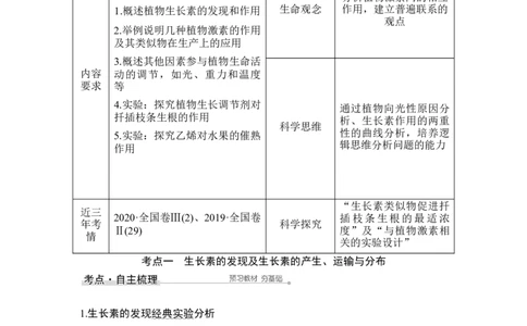 第26讲植物的激素调节_通用版（老高考）复习资料_2023年复习资料_一轮复习_2023年高考生物一轮复习讲义+课件（全国版）_2023年高考生物一轮复习讲义（全国版）_赠补充习题