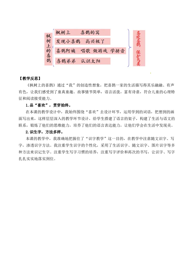 9枫树上的喜鹊优质教案_部编人教版2年级下册语文_（赠送）新版-2025年2月二年级下册语文资料(课件+教案)(赠送资料-不需要就不下载)_4.第四单元_9枫树上的喜鹊_教案