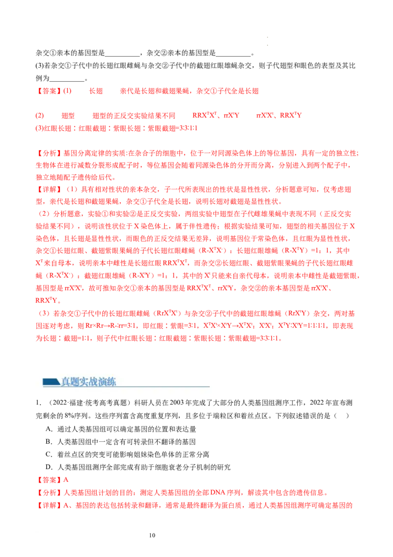 第18讲伴性遗传和人类遗传病（练习）（解析版）_新高考复习资料_2024年新高考复习资料_一轮复习资料_完2024年高考生物一轮复习讲练测(课件+讲义+练习)（新高考）_讲义+练习
