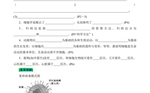第1章走近细胞（填空版）_2025年新高考资料_专项复习_晨读晚默备战2025年高考生物必背知识清单_第1章走近细胞-晨读晚默备战2025年高考生物必背知识清单