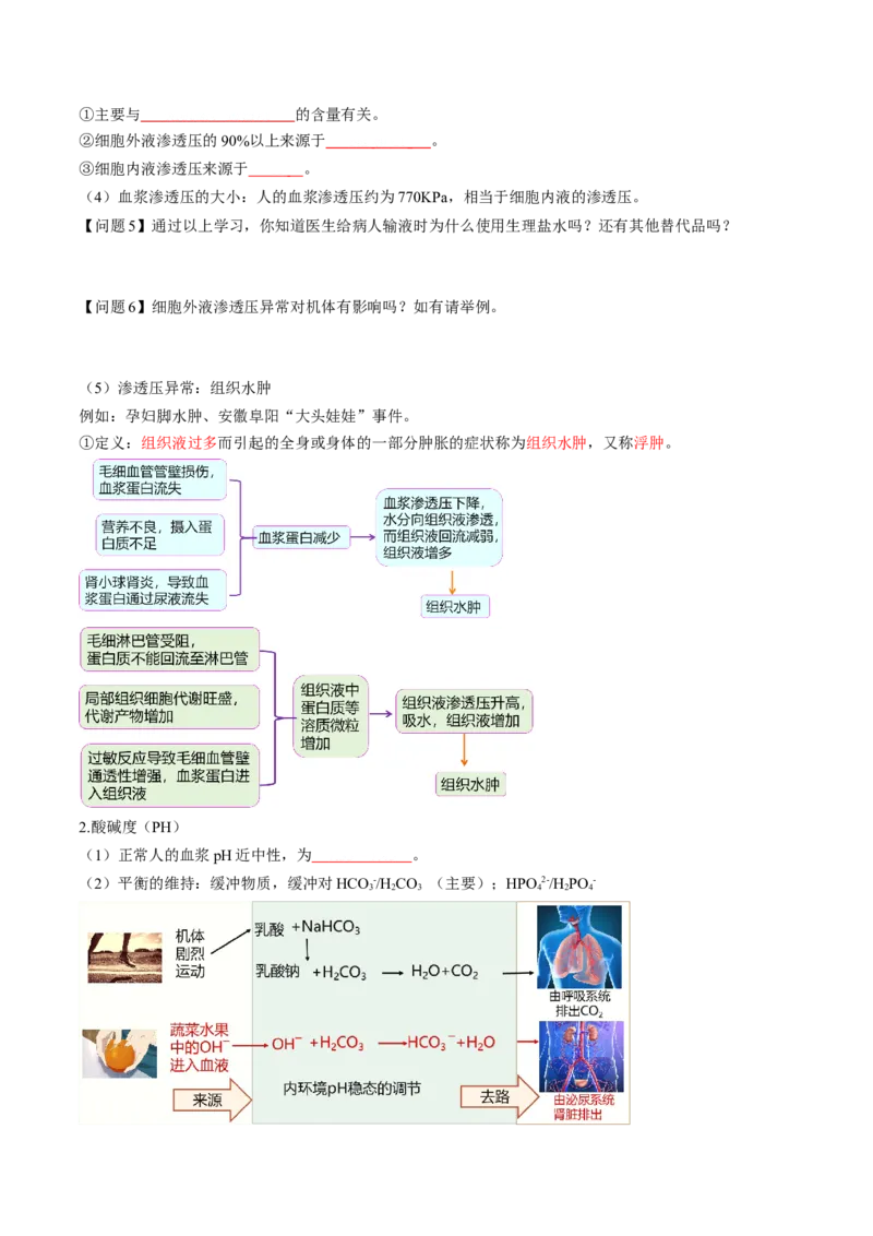 第24讲内环境与稳态（讲义）（原卷版）_2025年新高考资料_一轮复习_2025年高考生物一轮复习讲练测（新教材新高考）