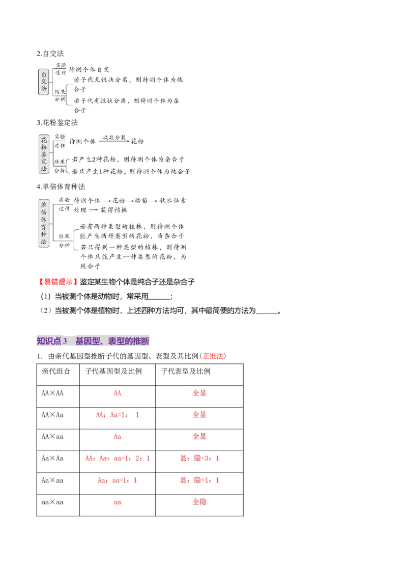 第15讲分离定律（讲义）（原卷版）_2025年新高考资料_一轮复习_2025年高考生物一轮复习讲练测（新教材新高考）
