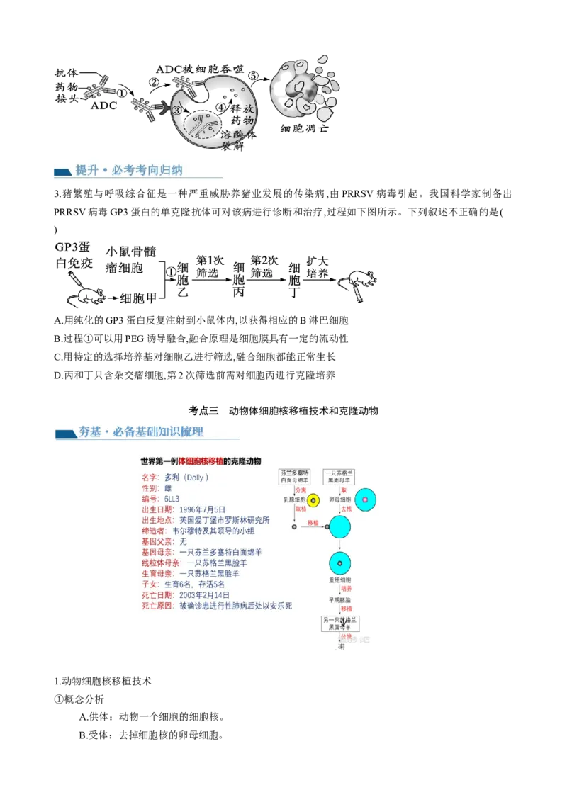 第41讲动物细胞工程（讲义）（学生版）_新高考复习资料_2024年新高考复习资料_一轮复习资料_完2024年高考生物一轮复习讲练测(课件+讲义+练习)（新高考）_讲义+练习