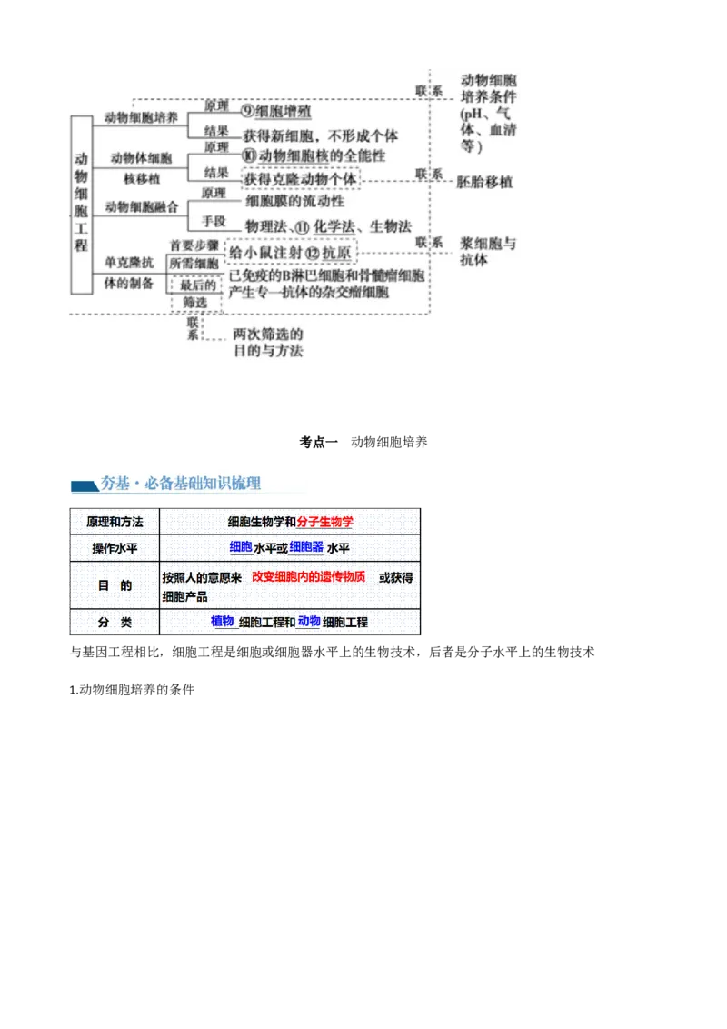第41讲动物细胞工程（讲义）（学生版）_新高考复习资料_2024年新高考复习资料_一轮复习资料_完2024年高考生物一轮复习讲练测(课件+讲义+练习)（新高考）_讲义+练习