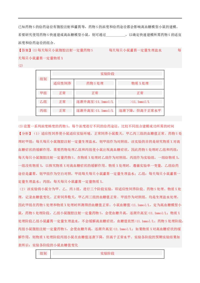第24练体液调节（解析版）_新高考复习资料_2023年新高考复习资料_一轮复习_2023年高考生物一轮复习小题多维练（新高考专用）
