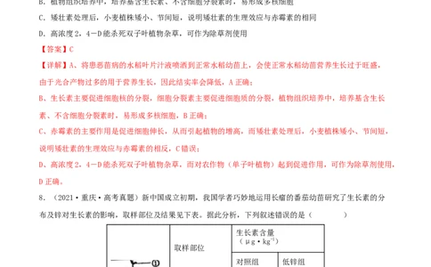 第26练植物激素调节（解析版）_新高考复习资料_2023年新高考复习资料_一轮复习_2023年高考生物一轮复习小题多维练（新高考专用）