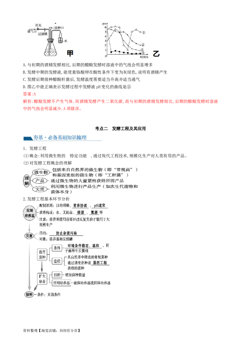 第38讲传统发酵技术和发酵工程的应用（讲义）（教师版）_新高考复习资料_2024年新高考复习资料_一轮复习资料_完2024年高考生物一轮复习讲练测(课件+讲义+练习)（新高考）_讲义+练习