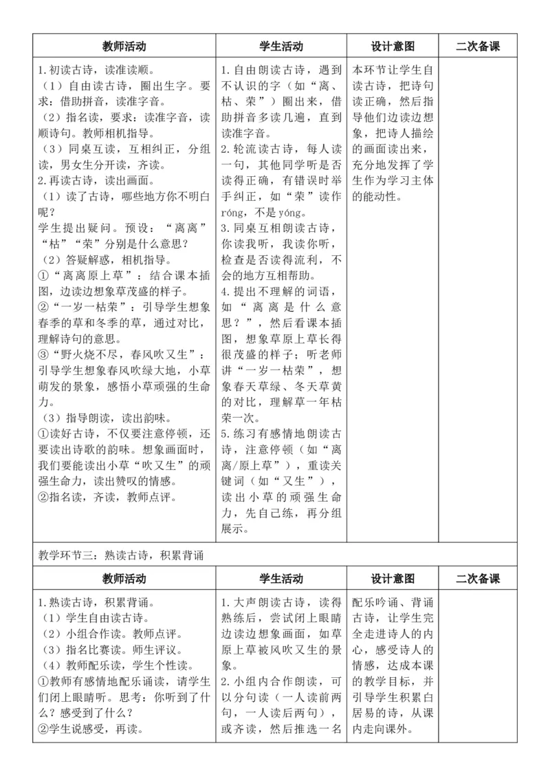 （新教材）2026年春期部编人教版二年级下册语文第1单元核心素养教案（反思无内容）_部编人教版2年级下册语文_2026年春期-2年级下册教案_单元教案
