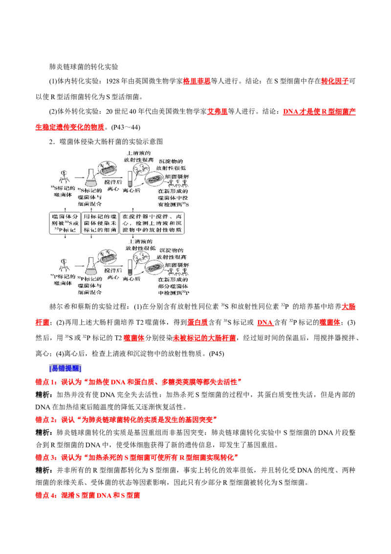 第3章基因的本质（背诵版）_2025年新高考资料_专项复习_晨读晚默备战2025年高考生物必背知识清单_第3章基因的本质-晨读晚默备战2025年高考生物必背知识清单