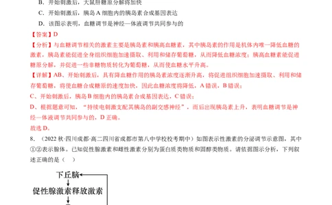 第27讲体液调节（练习）（解析版）_新高考复习资料_2024年新高考复习资料_一轮复习资料_完2024年高考生物一轮复习讲练测(课件+讲义+练习)（新高考）_讲义+练习