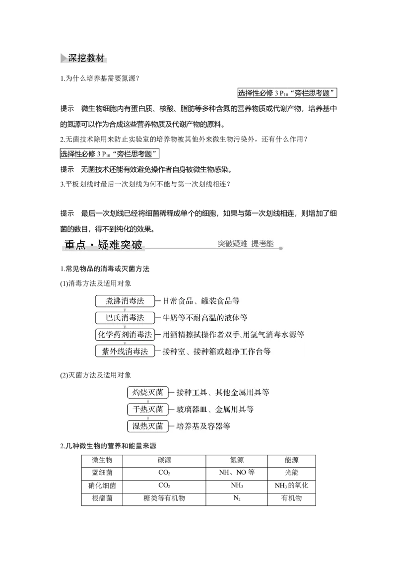 第31讲　微生物的培养技术及应用_新高考复习资料_2023年新高考复习资料_一轮复习_2023年新高考大一轮复习讲义_2023年高考生物一轮复习讲义（新人教新高考）_赠补充习题