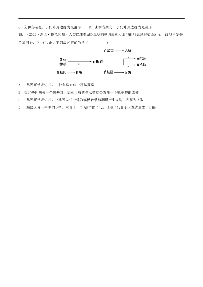 第19练基因突变和基因重组（原卷版）_新高考复习资料_2023年新高考复习资料_一轮复习_2023年高考生物一轮复习小题多维练（新高考专用）