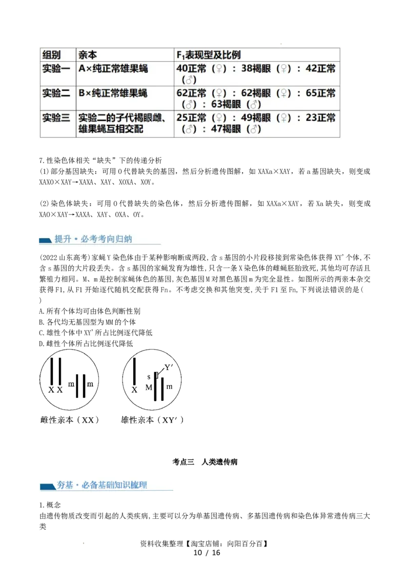 第18讲伴性遗传和人类遗传病（讲义）（学生版）_新高考复习资料_2024年新高考复习资料_一轮复习资料_完2024年高考生物一轮复习讲练测(课件+讲义+练习)（新高考）_讲义+练习