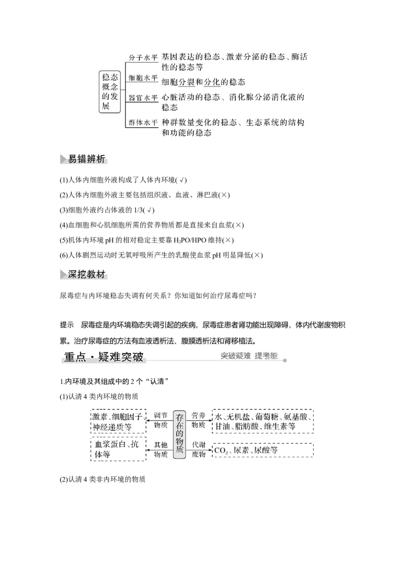 第22讲　人体内环境稳态及实例_新高考复习资料_2023年新高考复习资料_一轮复习_2023年新高考大一轮复习讲义_2023年高考生物一轮复习讲义（新人教新高考）_赠补充习题