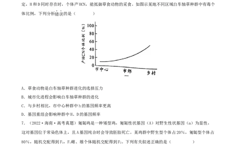 第21练生物的进化（原卷版）_新高考复习资料_2023年新高考复习资料_一轮复习_2023年高考生物一轮复习小题多维练（新高考专用）