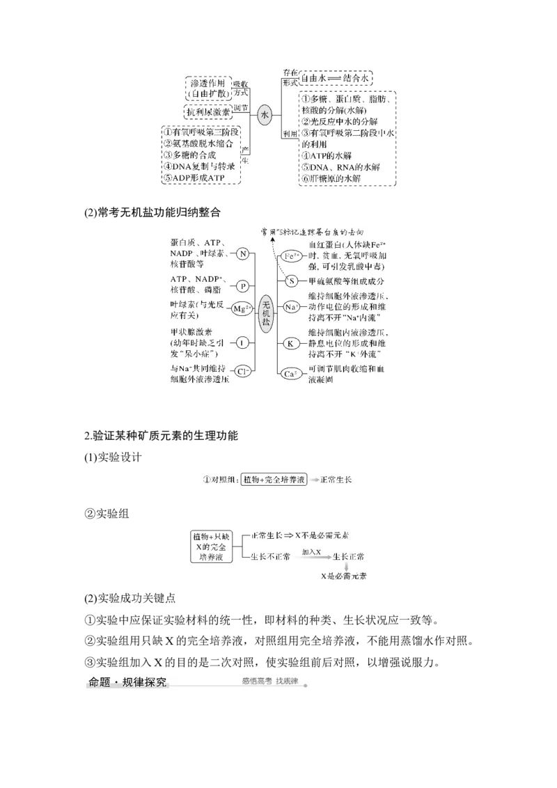 第2讲细胞中的无机物、糖类和脂质_通用版（老高考）复习资料_2023年复习资料_一轮复习_2023年高考生物一轮复习讲义+课件（全国版）_2023年高考生物一轮复习讲义（全国版）
