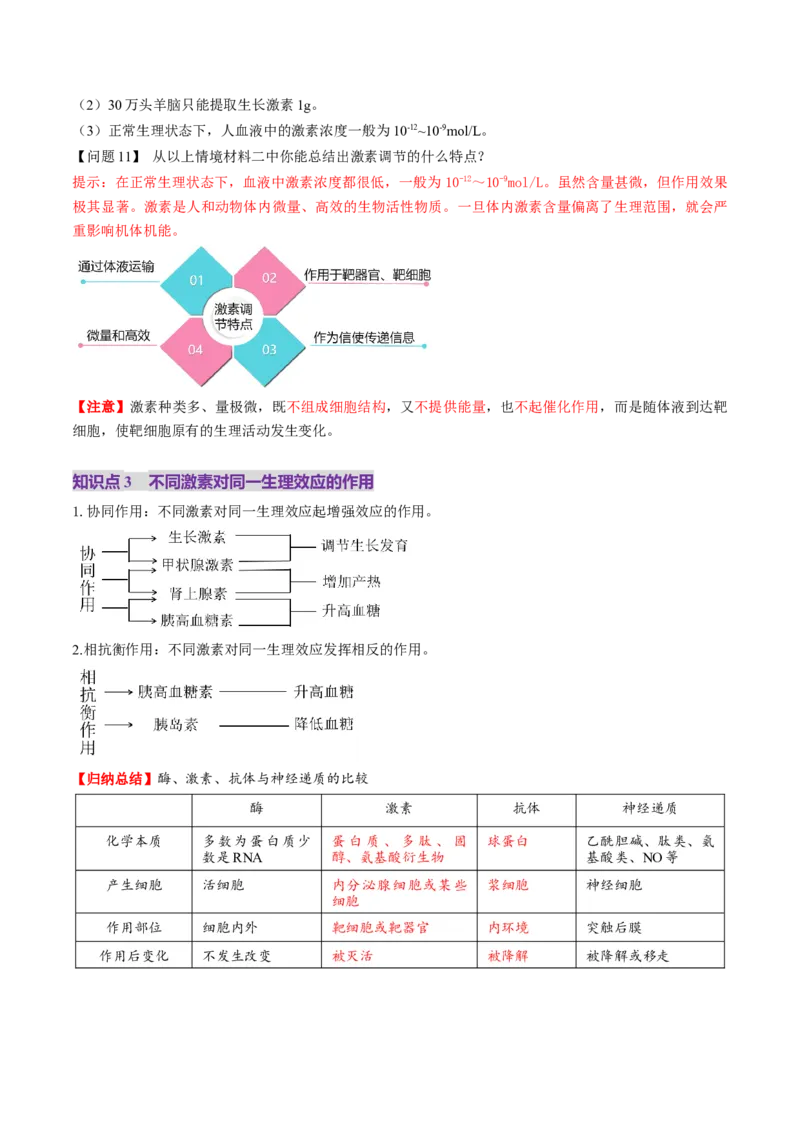 第26讲体液调节（讲义）（解析版）_2025年新高考资料_一轮复习_2025年高考生物一轮复习讲练测（新教材新高考）