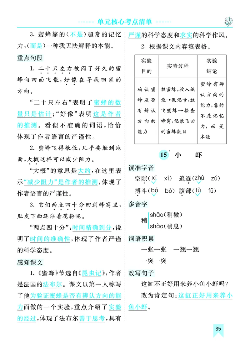 第四单元核心考点清单_部编人教版3年级下册语文_（赠送）新版-2025年2月三年级下册语文资料(课件+教案)(赠送资料-不需要就不下载)_4.第四单元_单元复习_第四单元知识小结