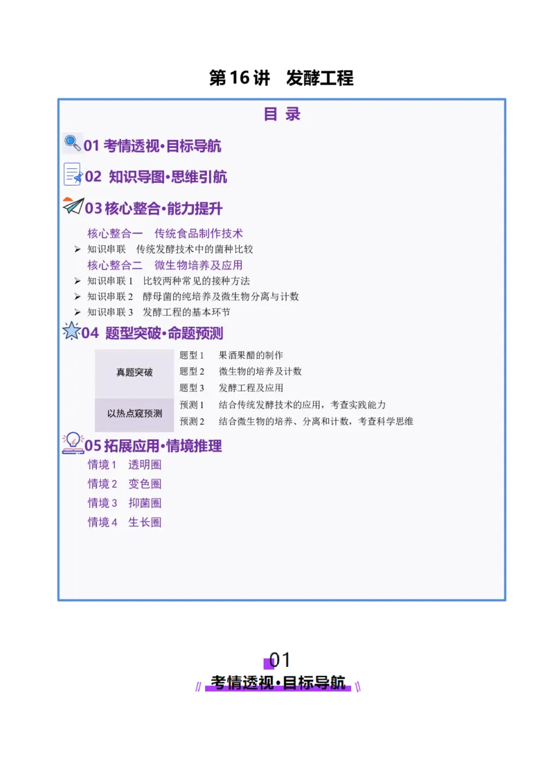 第16讲+发酵工程（讲义）（解析版）_2025年新高考资料_二轮复习_01高考语文等多个文件_上好课2025年高考生物二轮复习讲练测（新高考通用）