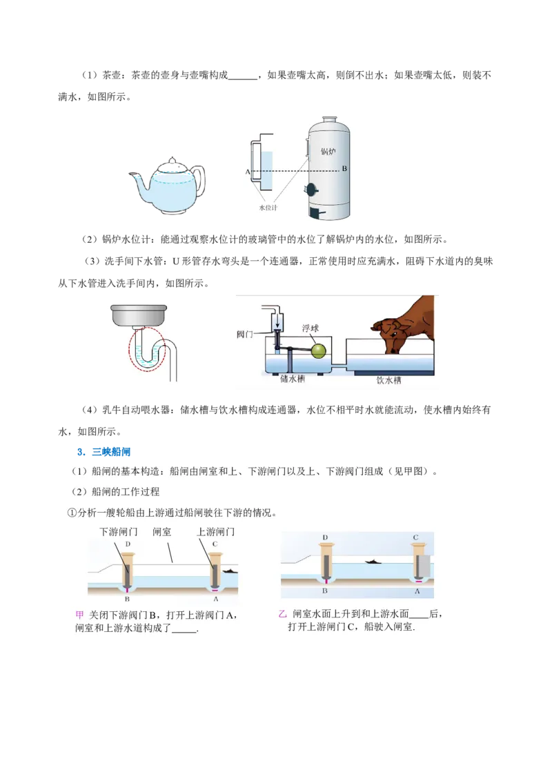 第九章压强（知识清单）-八年级物理下册同步备课系列（人教版）（学生版）_初物_2024人教版初中物理八九年级上下册课件教案PPT试题电子版资料_八年级下册试卷_单元试卷