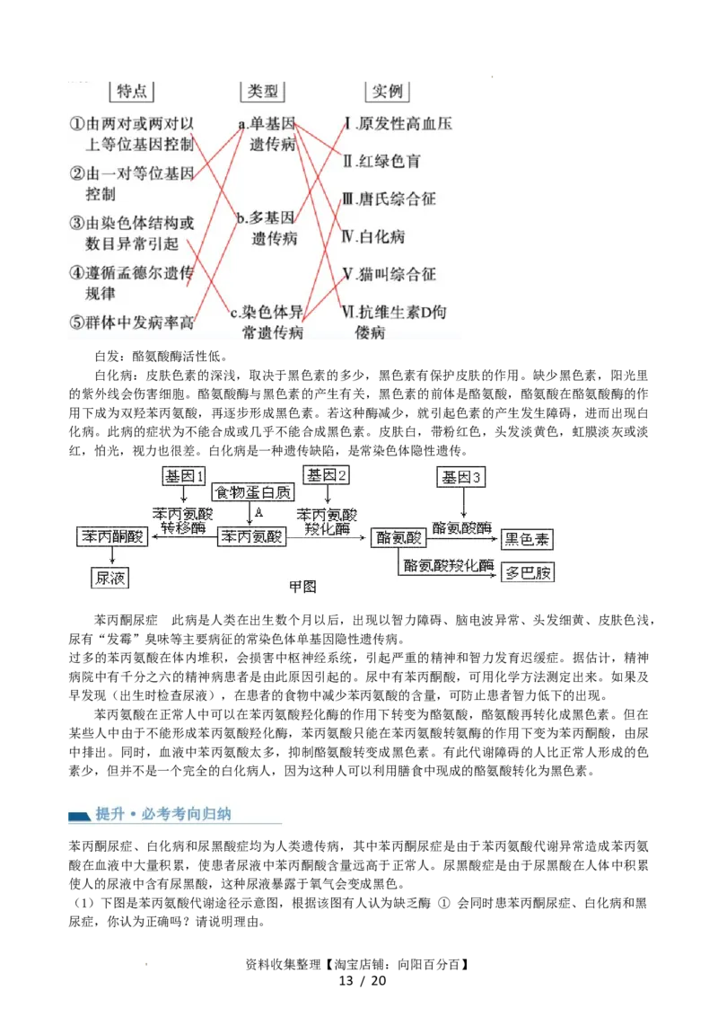 第18讲伴性遗传和人类遗传病（讲义）（教师版）_新高考复习资料_2024年新高考复习资料_一轮复习资料_完2024年高考生物一轮复习讲练测(课件+讲义+练习)（新高考）_讲义+练习