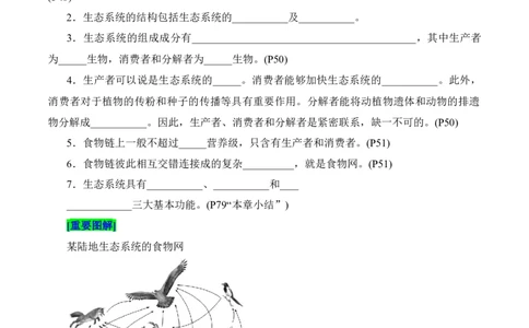 第3章生态系统及其稳定性（填空版）_2025年新高考资料_专项复习_晨读晚默备战2025年高考生物必背知识清单_第3章生态系统及其稳定性-晨读晚默备战2025年高考生物必背知识清单