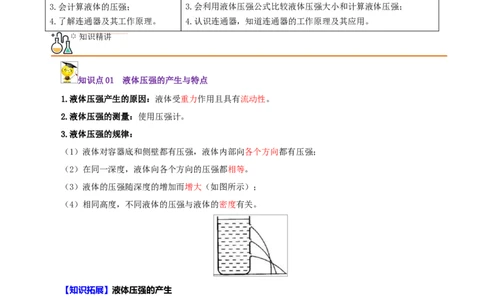 第8课液体的压强（原卷版）_初物_人教版初中物理初二三同步讲义习题练习八九年级电子资料word素材_20250116_181533_A017&mdash;&mdash;人教版初中物理初二三教案讲义专项练习八九年级电子版word资料