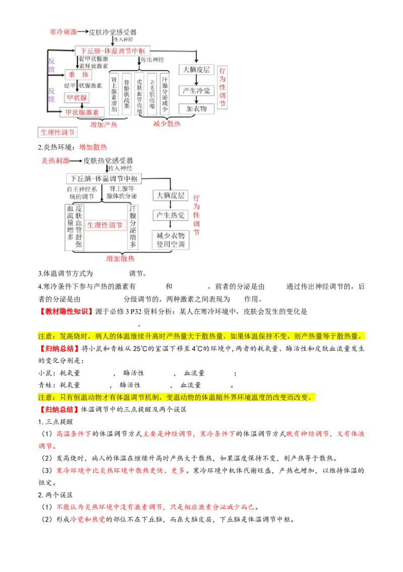 第27讲体液调节与神经调节的关系（讲义）（原卷版）_2025年新高考资料_一轮复习_2025年高考生物一轮复习讲练测（新教材新高考）