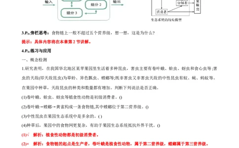 第3章生态系统及其稳定性-查漏补缺2023年高考生物一轮复习教材必背细节与旁栏思考梳理汇总（新教材）（答案版）_新高考复习资料_2023年新高考复习资料_一轮复习