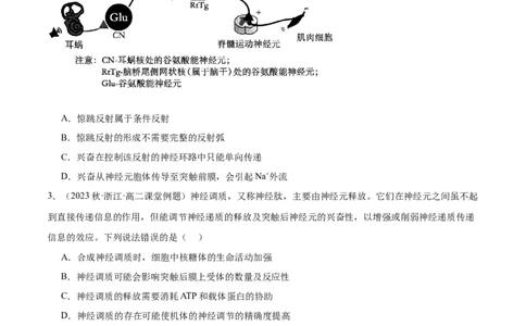 第2讲通过神经系统的调节（第1课时）（原卷版）_通用版（老高考）复习资料_2024年复习资料_完备战2024年高考生物一轮复习考点帮（全国通用）_专题九生命活动的调节