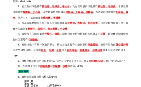 第3章细胞的基本结构（背诵版）_2025年新高考资料_专项复习_晨读晚默备战2025年高考生物必背知识清单_第3章细胞的基本结构-晨读晚默备战2025年高考生物必背知识清单