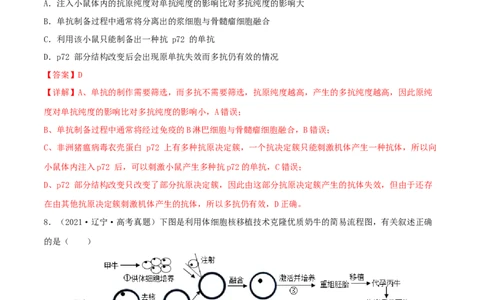 第33练细胞工程与胚胎工程（解析版）_新高考复习资料_2023年新高考复习资料_一轮复习_2023年高考生物一轮复习小题多维练（新高考专用）