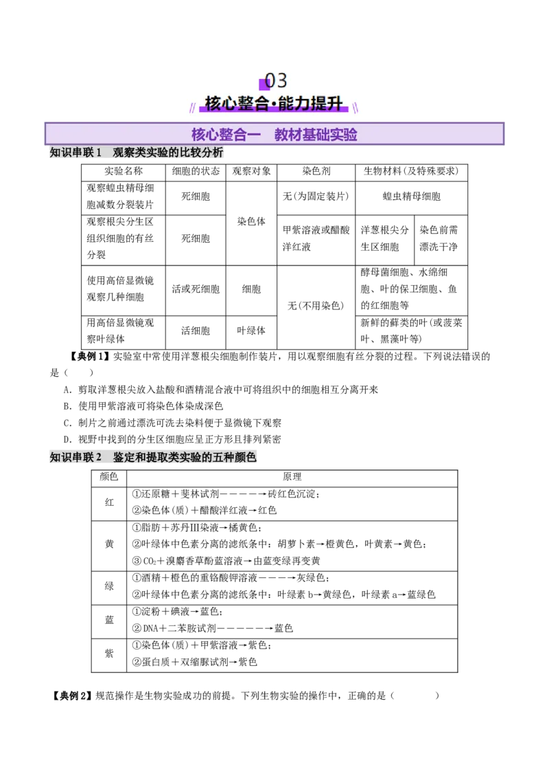 第19讲+教材基础实验（讲义）（原卷版）_2025年新高考资料_二轮复习_01高考语文等多个文件_上好课2025年高考生物二轮复习讲练测（新高考通用）