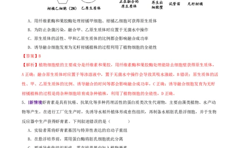 第17讲+细胞工程（专项训练，4大题型）（解析版）_2025年新高考资料_二轮复习_01高考语文等多个文件_上好课2025年高考生物二轮复习讲练测（新高考通用）