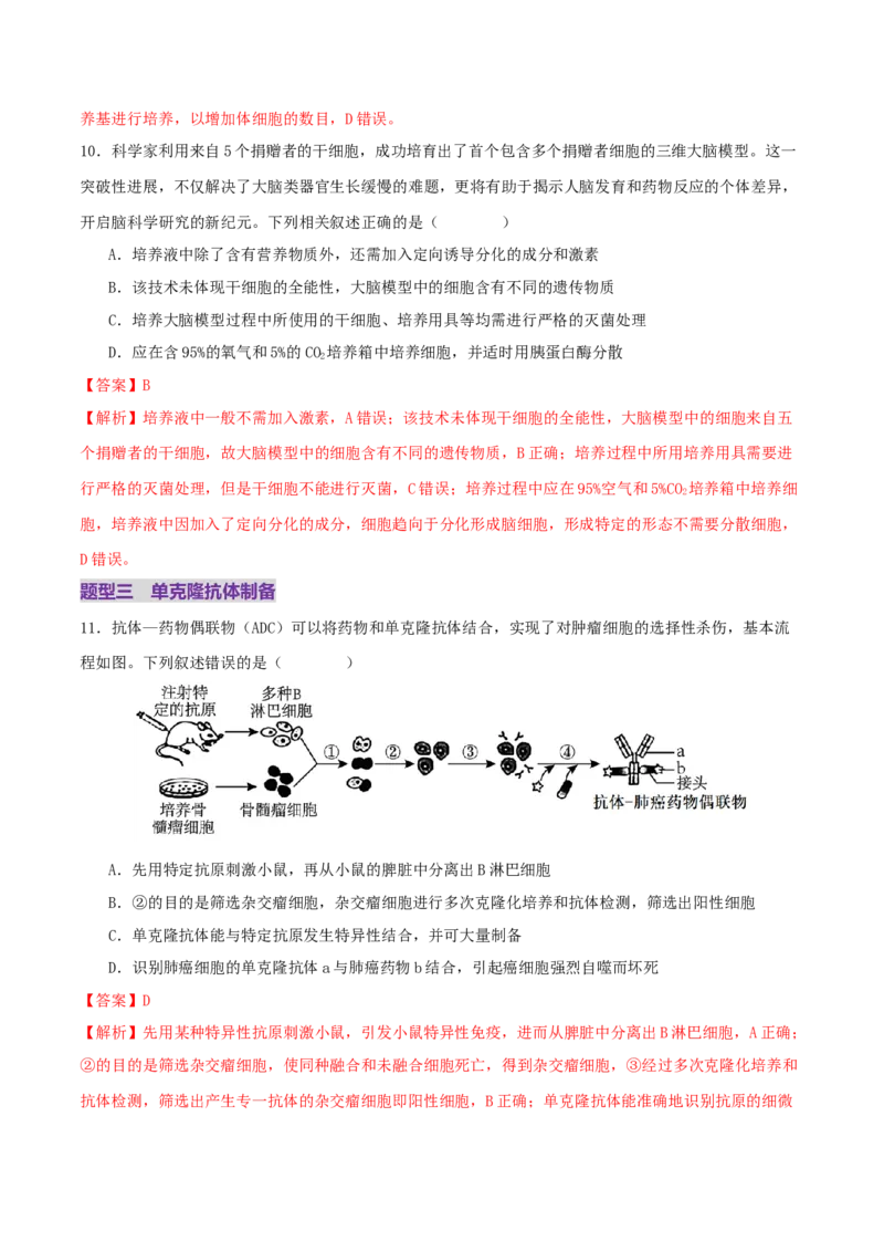 第17讲+细胞工程（专项训练，4大题型）（解析版）_2025年新高考资料_二轮复习_01高考语文等多个文件_上好课2025年高考生物二轮复习讲练测（新高考通用）