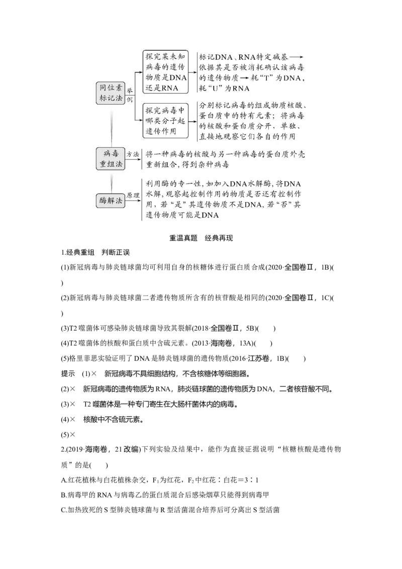 第16讲　人类对遗传物质的探索过程_新高考复习资料_2023年新高考复习资料_一轮复习_2023年新高考大一轮复习讲义_2023年高考生物一轮复习讲义（新人教新高考）_赠补充习题