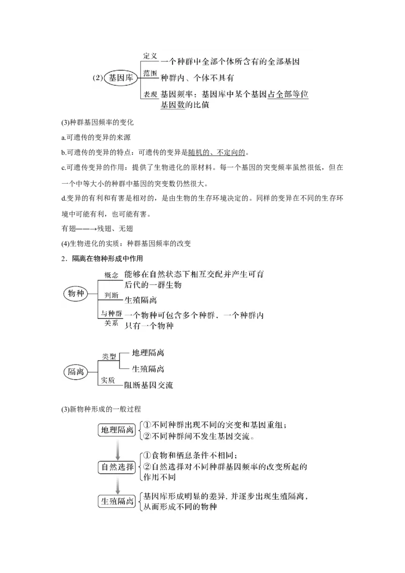 第21讲　生物的进化_新高考复习资料_2023年新高考复习资料_一轮复习_2023年新高考大一轮复习讲义_2023年高考生物一轮复习讲义（新人教新高考）_赠补充习题_Word版题库第七~十单元