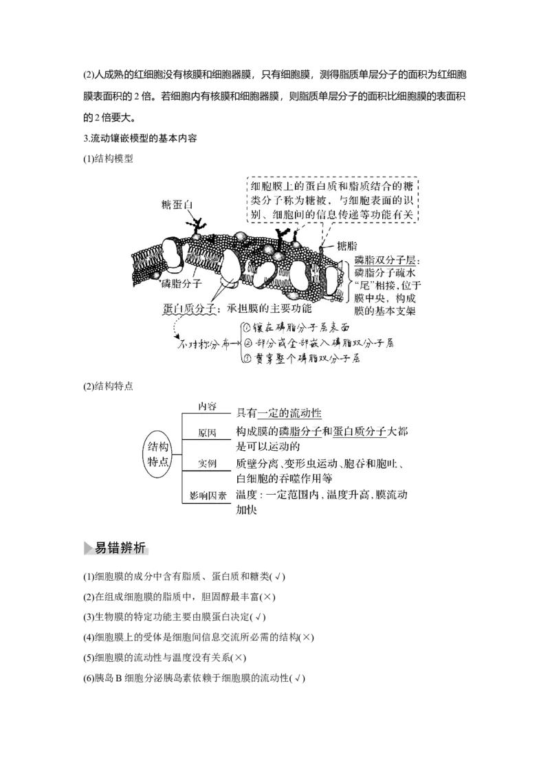第4讲　细胞膜与细胞核_新高考复习资料_2023年新高考复习资料_一轮复习_2023年新高考大一轮复习讲义_2023年高考生物一轮复习讲义（新人教新高考）_赠补充习题