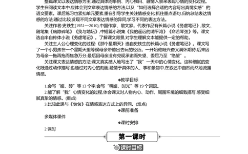 9那个星期天精华版教案_部编人教版6年级下册语文_（赠送）新版-2025年2月六年级下册语文资料(课件+教案)(赠送资料-不需要就不下载)_3.第三单元_9那个星期天_教案