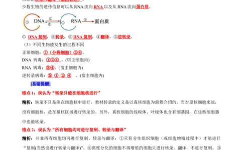 第4章基因的表达（背诵版）_2025年新高考资料_专项复习_晨读晚默备战2025年高考生物必背知识清单_第4章基因的表达-晨读晚默备战2025年高考生物必背知识清单