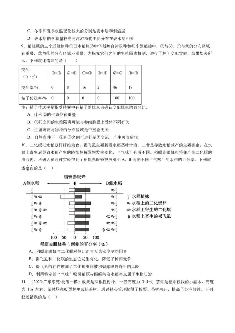第34讲群落及其演替（练习）（原卷版）_新高考复习资料_2024年新高考复习资料_一轮复习资料_完2024年高考生物一轮复习讲练测(课件+讲义+练习)（新高考）_讲义+练习