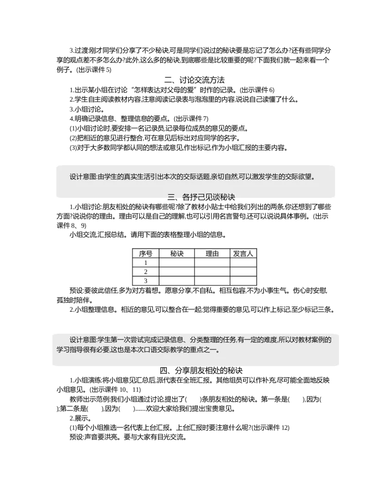口语交际：朋友相处的秘诀精华版教案_部编人教版4年级下册语文_（赠送）新版-2025年2月四年级下册语文资料(课件+教案)(赠送资料-不需要就不下载)_6.第六单元_口语交际：朋友相处的秘诀