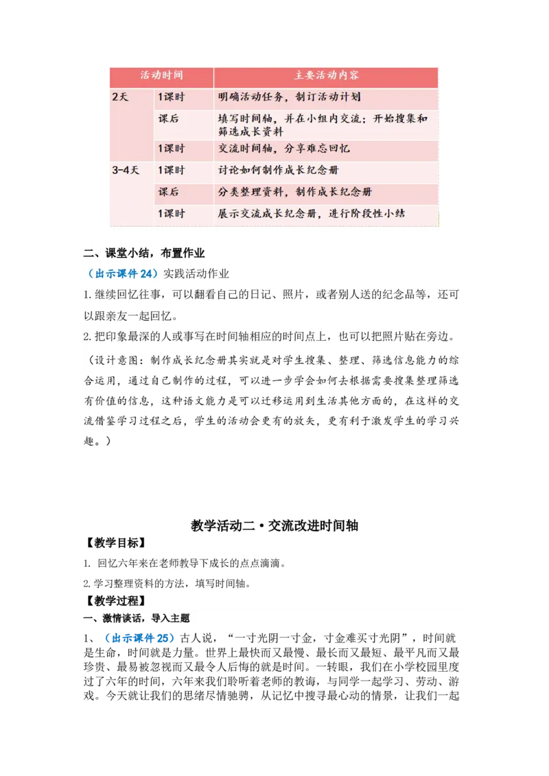 综合性学习：难忘小学生活优质教案_部编人教版6年级下册语文_（赠送）新版-2025年2月六年级下册语文资料(课件+教案)(赠送资料-不需要就不下载)_6.第六单元_综合性学习：难忘小学生活